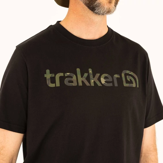 Trakker - CR LOGO T-SHIRT BLACK CAMO - Póló, fekete színű