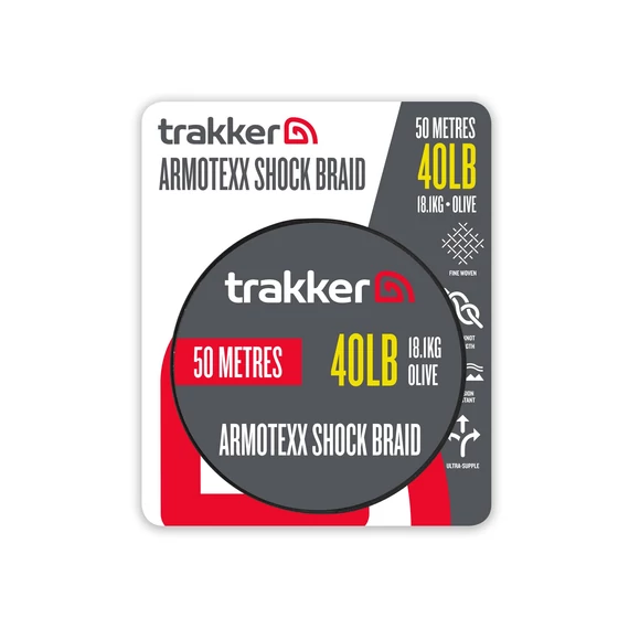 Trakker - LINK - ARMOTEXX SHOCK BRAID 40lb, 50m - Fonott előtétzsinór
