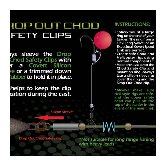 DROP OUT CHOD SAFETY CLIPS - Ólom elhagyó clips