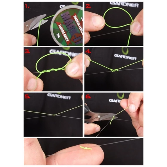 MARKER ELASTIC (8m) FLUORO GREEN - Jelölő gumi zöld
