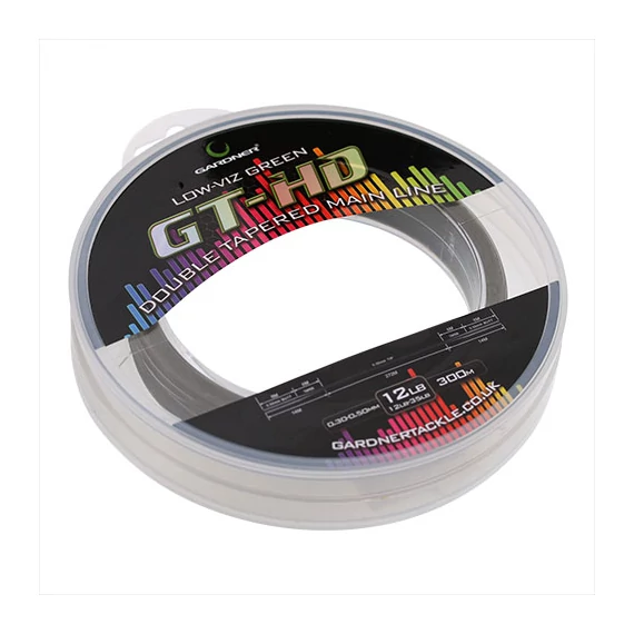 GT-HD DOUBLE TAPERED MAIN LINE LOW-VIZ GREEN 15LB 0.33-0.50mm - Főzsinór zöld